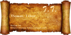 Thomas Tibor névjegykártya